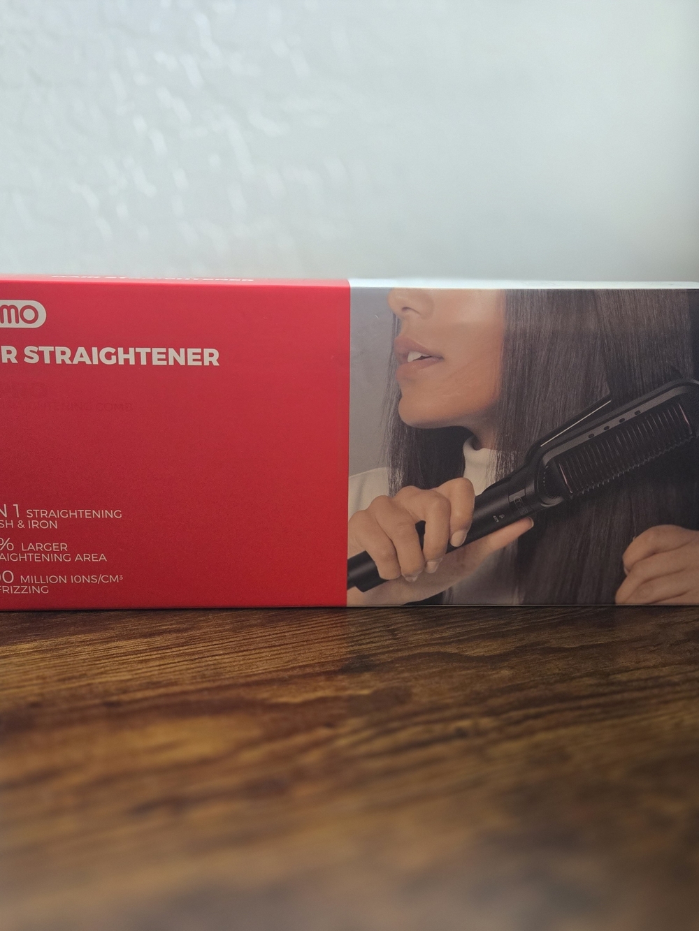 TYMO FLIPRO 2-in-1 Hair Straightener Brush & Iron Comb HC106 Black - Open Box